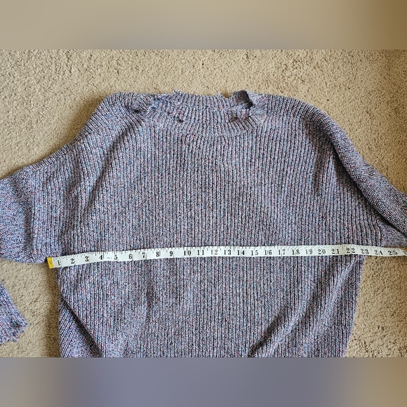 Revolve Pistola Eva Heartbreaker M Women's Purple Distressed Sweater - Picture 5 of 6
